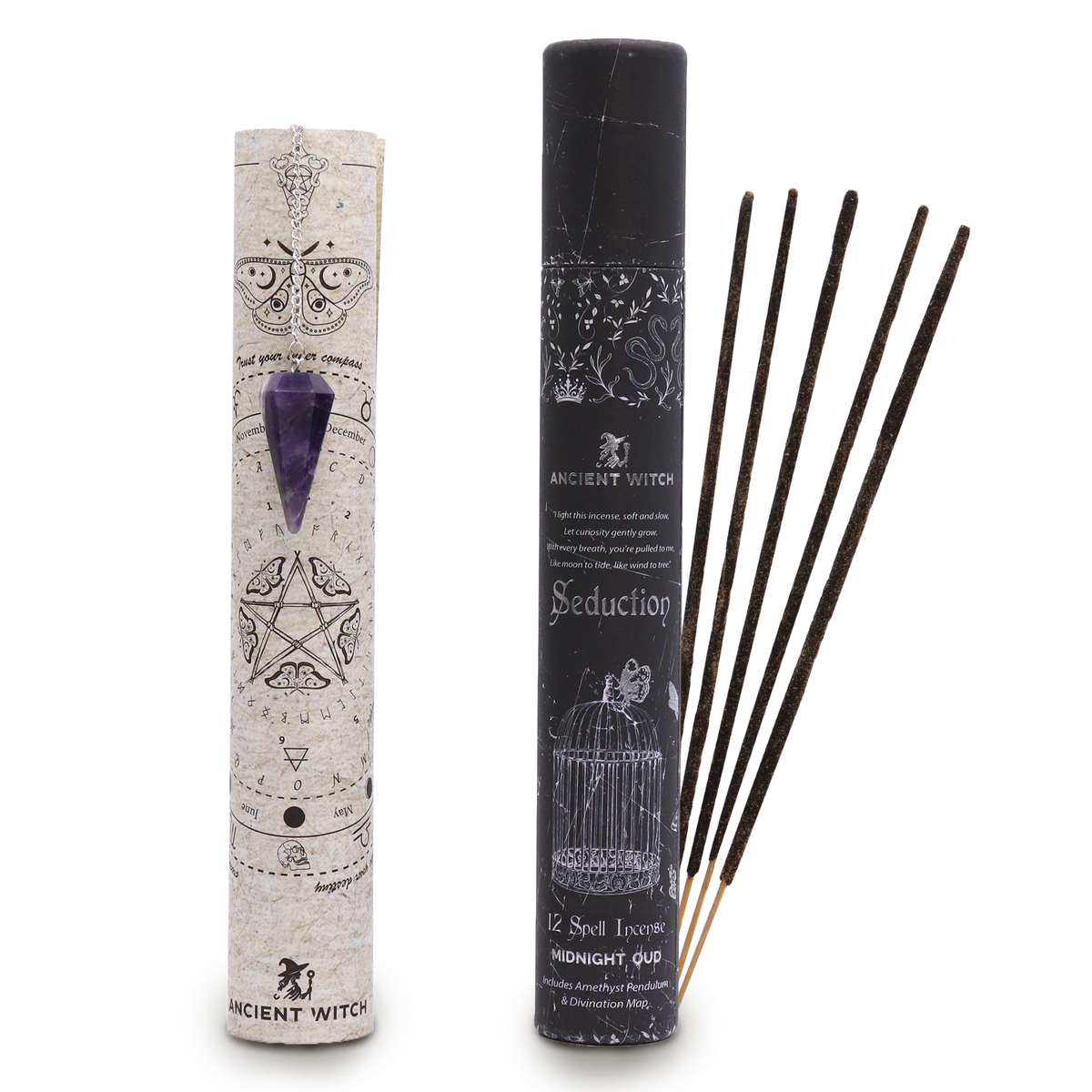 Seduction Incense & Amethyst Pendulum Set