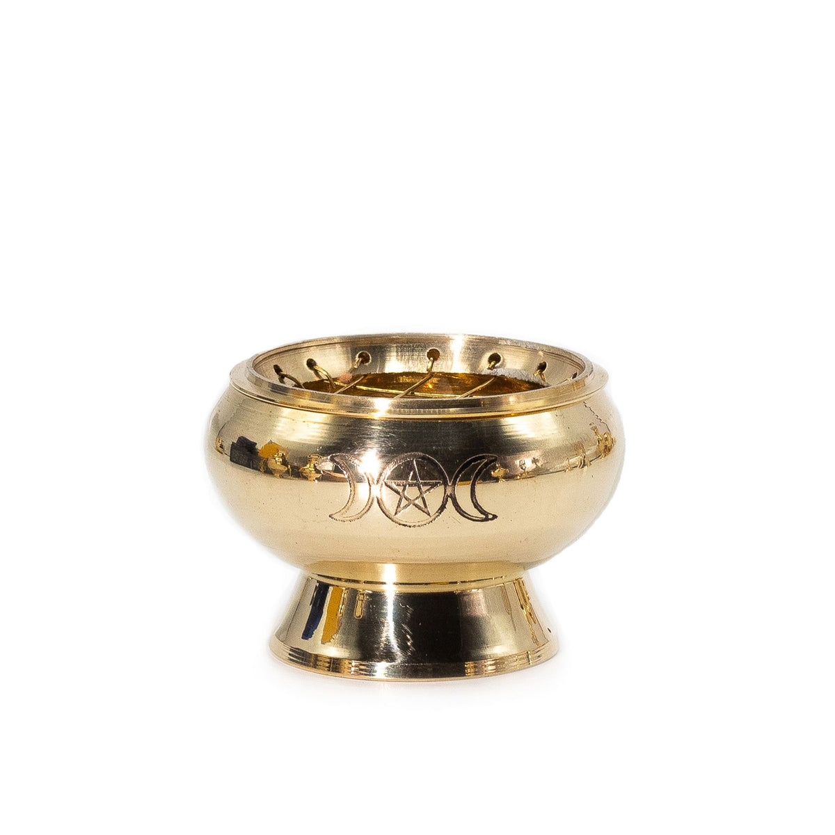 Triple Moon Pentagram Charcoal Incense Jar