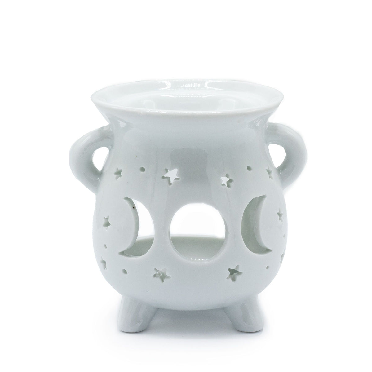 White Moon Phase Cauldron Oil Burner